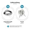 ledscom.de 5 pcs. recessed Ceiling Frame Fere, Round, Glossy Chrome
