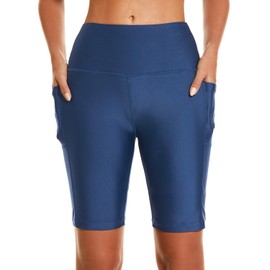 HODOSPORTS - Pantalones cortos de natación para mujer de 5 pulgadas, 7 pulgadas, UPF 50+, pantalones cortos de natación de cintura alta con forro de bolsillos, pantalones de baño de secado rápido,