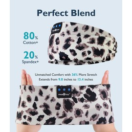 MUSICOZY Bluetooth Headbands for Women Boho Printed Hair Band Built-in Bluetooth Headphones Speakers Microphones for Sport Yoga Running Elastic Sweat Hair Wrap Girls