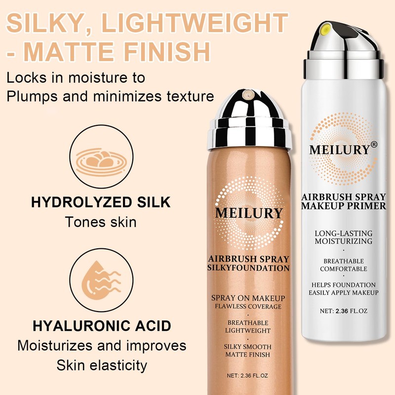 AirBrush Foundation Spray Set, Spray Foundation Makeup and Hydrating Face