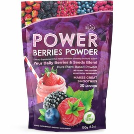 Polvo de Super Berry - 150g - Apoyo inmunológico - Suplemento alimenticio - Superalimentos bayas - Mezcla para batidos de batidos - Impulso saludable 