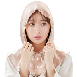 Utukky 100% Silk Night Cap, Turban, Silk Cap, Heat Retention, Hooded Design, No Shedding Until Morning, Night Hoodie, Prevents Dryness Due to Air Conditioning, No Elastic, Hair Cap, Moisturizing