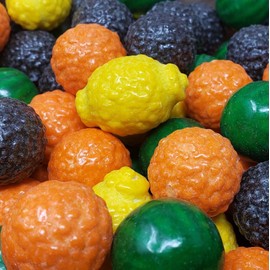 Fruidles Fancy Fruit Bubble Gum Balls, Original Fruit Shaped Candy Buffet Treats, Kosher Certified Parve (Half-Pound)