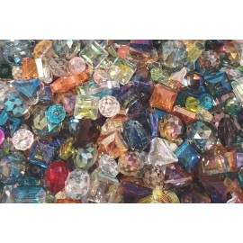 assorted 25 Pcs Large beads Crystal Bead Lot Faceted Transparent Glass