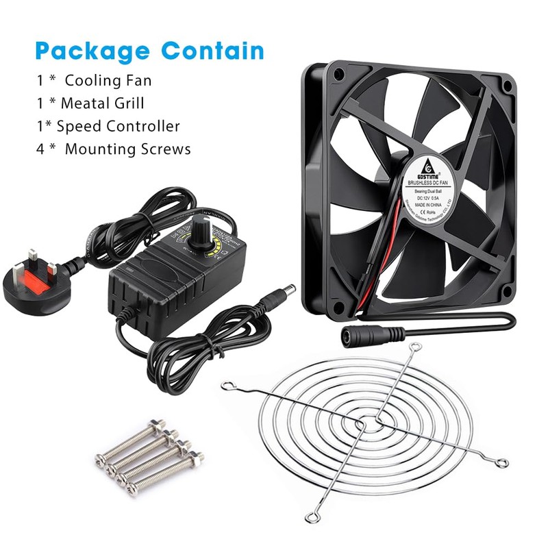 140mm PC Fan 12V 140mm Computer Fan Dual Ball Bearing