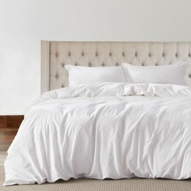 Kotton Culture 100% Washed Cotton Duvet Cover King White – Soft Linen Feel, Durable & Breathable, Luxury Bedding Set with 2 Pillow Shams