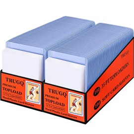 TRUGQ 400 Card Sleeves Top Loads for Cards,3"X4"Baseball Card Protectors,Toploaders Hard Plastic for Trading Game Sports Football Cards(200 Hard Protectors + 200 Soft Sleeves