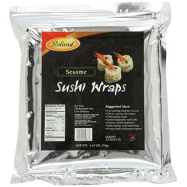 Roland Foods Sesame Sushi Wrap, Sourced in the USA, 20-Count Package