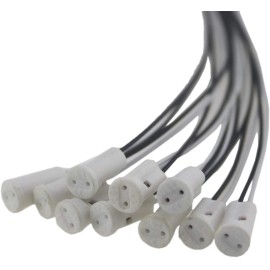 NoBrand 10pcs Ceramic Standard Medium Screw Base Socket G4 MR11 Bulb Holders With Wir