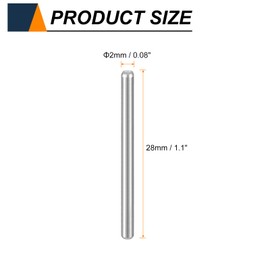 sourcing map 100pcs Dowel Pins M2(2mm) x 28mm 304 Stainless Steel Cylindrical Shelf Support Peg Pin Rod Fasten Elements for Metal Devices Wood Furniture DIY Installation, Silver