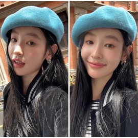 SamHeng French Beret for Women Winter Autumn Hat Ladies Girls Beanies Cap Hats Soft Warm Outdoor Vintage Artist Hat Beanie, Blue