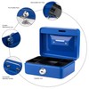 Small Cash Box with Key Lock, Portable Metal Money Box