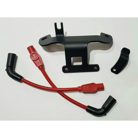 JBSporty ♤ Coil Relocation and ignition Bracket with Red Genuine Taylor Wires To fit Harley Davidson 04-06 Sportster, 883, 1200 ♤
