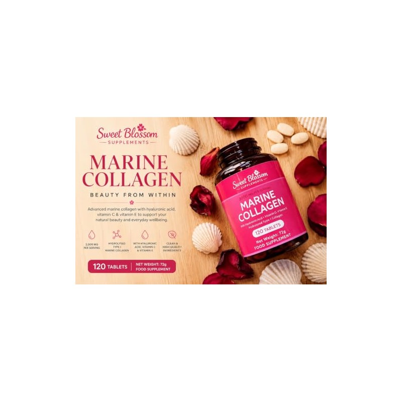Marine Collagen Tablets 2000mg, 120 Tablets