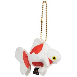 Goldfish Bell Ryukin Mascot Key Chain WHITE