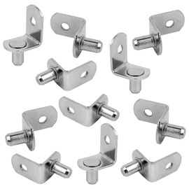 10 Pcs Shelf Support Pegs, 1/4 Inch L-Shaped Nickel Plated Shelf Holders Pegs for Cabinet Bookcase (Silver)