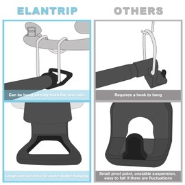 Elantrip Adjustable Car Clothes Hanger Bar, 34-70 Inch Heavy-Duty Telescopic Rod, Wrinkle-Free Clothing Rack for Cars, SUVs, Trucks, and Vehicles Black