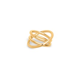 SINGULARU - Trinity 18K Gold Plated Brass Ring Jewelry for Women Size 10-18, Gold Gold Precious metal, No Gemstone
