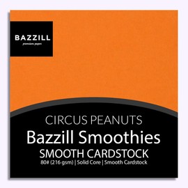 CIRCUS PEANUTS - 12x12 Cardstock by Bazzill Card Shoppe | 100 lb Smooth Orange Scrapbook Paper | Premium Card Making Cardstock for Paper Crafts | 25 Sheets