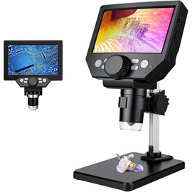Microscopio LCD Digital USB, Cámara de Microscopio Digital de Mano con Aumento de 8MP 1-1000X, 8 Luces LED, Pantalla de 4.3 Pulgadas, Microscopio LCD para Reparación de Placas de Circuito, Soldadura