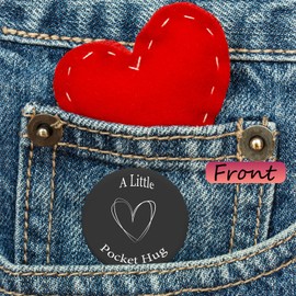 Pocket Hug Token Keychain Gifts, Long Distance Relationship Friendship Gifts, Stainless Steel Double Sided Inspirational Gift (Little Reminbers)