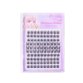 Ninetynine Dreams 100PCs Easy Three Steps Lashes Anime DIY Natural Lash Clusters 11-13mm C+ Curl Beginner Friendly Lightweight & Reusable Individual Waterproof Eyelashes Thin Comfortable Band