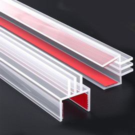 【New Upgrade】Shower Door Seal Strip, 120" Self Adhesive Soft Frameless Glass Door Sweep Side Seal to Stop Shower Leaks U Type, Fit for 12mm (1/2”) Glass Door