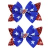 2pcs 4th of July Hair Bows for Girls, Red Blue