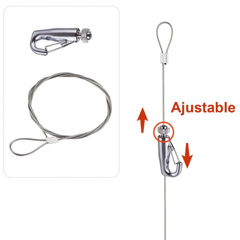 IDGGDI 6 Pack Picture Rail Hooks and Wire Hanging System,