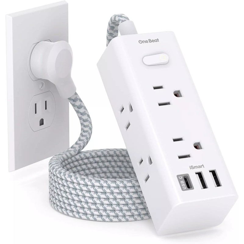 One Beat Power Strip Surge Protector - 6 Widely Outlets