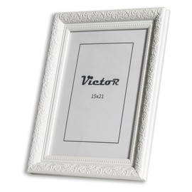 VictoR Rubens Vintage Picture Frame 15 x 21 cm (A5) White Frame 30 x 20 mm Real Glass Baroque Antique Picture Frame 15 x 21 cm White A5 Vintage Photo Frame