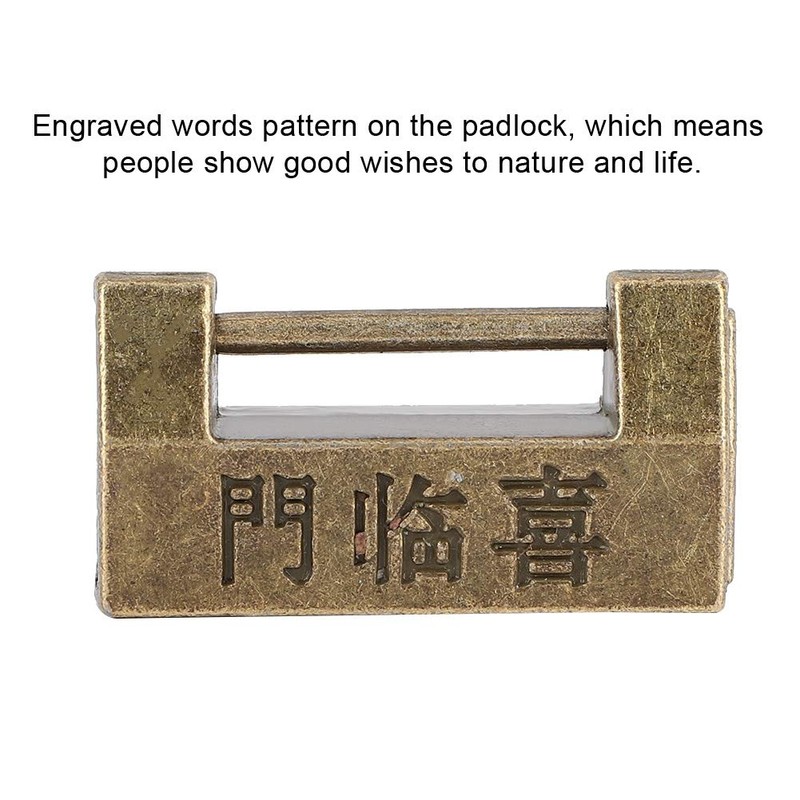 Vintage Chinese Style Copper Lock for Jewelry Box Horizontal Security