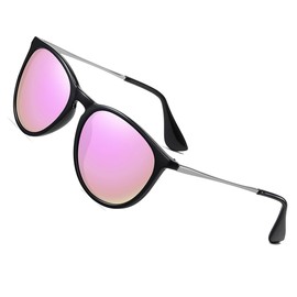 ZHABAO Trendy Classic Round Sunglasses for Women Men Vintage Polarized Large Frame Cat Eye Sunglasses, K2
