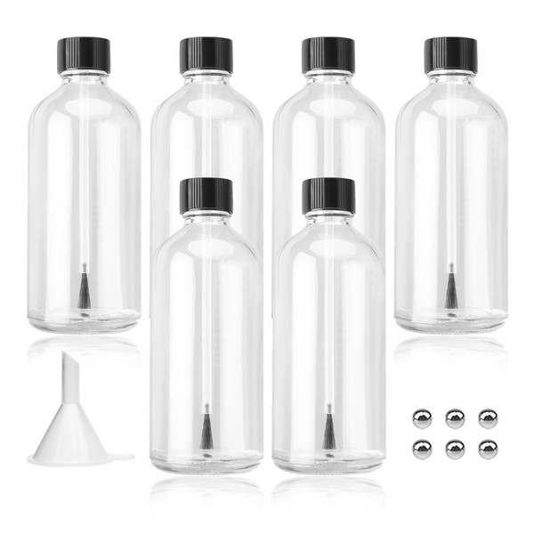 Agidea 6PCS Large Empty Nail Polish Bottles with Brush,Refillable Glass