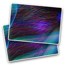 Rectangle Stickers(Set of 2) 7.5cm - Neon Light Art Photography Fun Decals for Laptops,Tablets,Luggage,Scrap Booking,Fridges, #45846