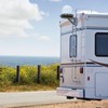 OUTPRIZE Universal Exterior RV Ladder, 7.6FT-8.4FT Aluminum Travel Trailer Ladder,