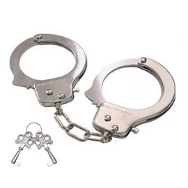 Metal Handcuffs Kids Police Play Toy Handcuff Children Adults Police Thieves Game Dress Up Supply Pretend Costume Silver Police Handcuffs Party Prop Fun Cosplay Fancy Dress Accessory (1Pc With 2 Keys)