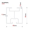 Gal Industrial Aluminium Profile 40 x 40 mm Type T