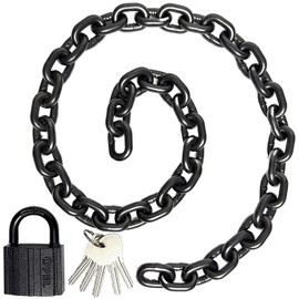 VNAKER G80 Mn Steel Chain Lock, Heavy-Duty Anti-Theft Chain Lock with 5 Keys – for Bike, Motorcycles, Scooters & Gate Security