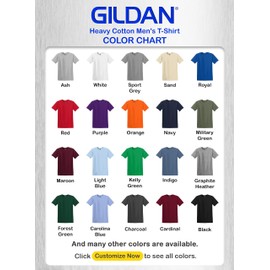 Gildan G500 T-Shirts for Men, Bulk Undershirts for Men Multipack - Create Color Packs 5000 Cotton Crewneck Tee Shirt 6 Pack, Medium Multicolored