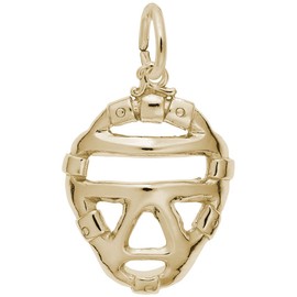 Gold Plated Catcher's Mask Charm