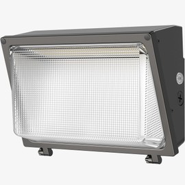 HYPERLITE LED Wall Pack 120W: 18000lm Glass Lens Wall Pack LED Exterior Light - Outdoor Security Flood Lighting with Dusk to Dawn Photocell for Yard UL Listed