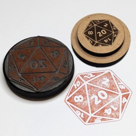 Unbranded 2" D20 20 Sided Gaming Dice Critical Hit Rubber Stamp | Dungeon Master resources