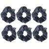 Velvet Solid Scrunchies - Set of 6 (Grey)