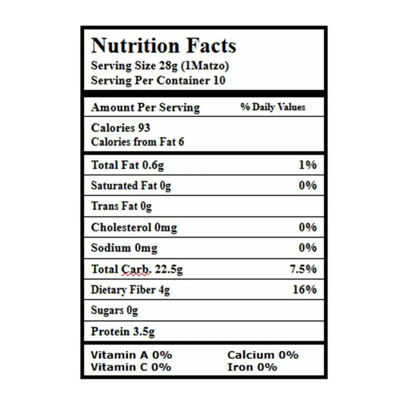 Shibolim Organic Whole Spelt Matzo Crackers Flatbread, 10.5 oz. (Pack
