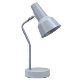Simple Designs LD1078-GRY 15.2" Sleek Essentials Metal Cone Shade Desk Lamp with Adjustable Shade, for Office, Desk, Nightstand, Dorm, Gray