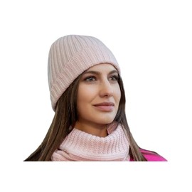 Cashmere Hat for Men and Women, Made in Italy, Scarf Hat, Cashmere, Winter Hat, Unisex, Merino Wool, Black, Grey, White, Beige, Warm, One Size Pashmina, pink