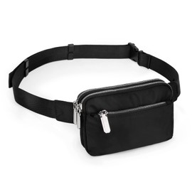 UTO Fanny Pack for Women Men Belt Bag Waterproof Waist Pack Fashion Lightweight Chest Bags with 3 Zip Pockets for Travel Running Hiking Cycling CA