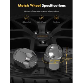 MIKKUPPA 20PCS M12x1.25 Lug Nuts - 3/4" Hex Chrome OEM Factory Style Acorn Conical Seat Dome Top 0.95" Tall Lug Nuts Replacement for Subaru Crosstrek Forester Impreza Legacy Outback