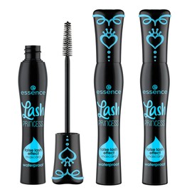 Esencia  Lash Princess Máscara de pestañas postizas impermeable  Sin crueldad (paquete de 3)                                                          